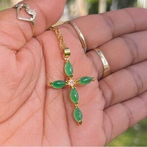 Jade cross necklace